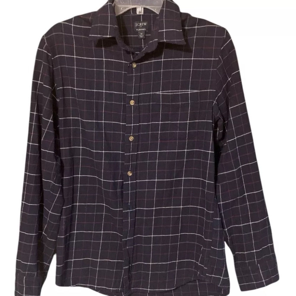 J Crew Shirt Men’s Dark Blue Button Up Long Sleeves Chest Pocket Slim Casual